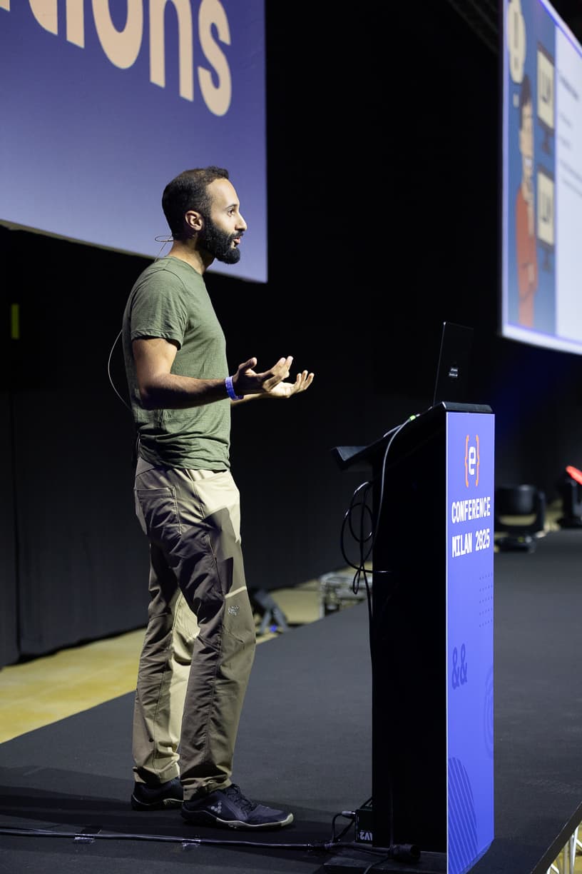 César at a conference