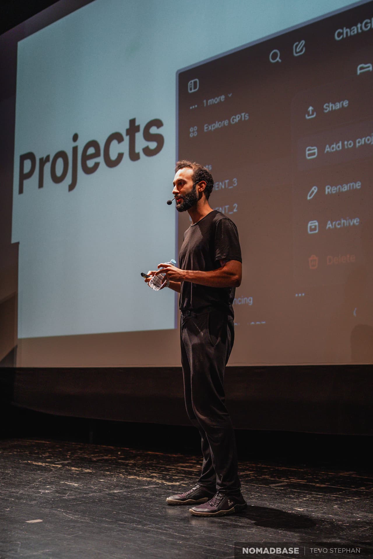 César presenting at a conference