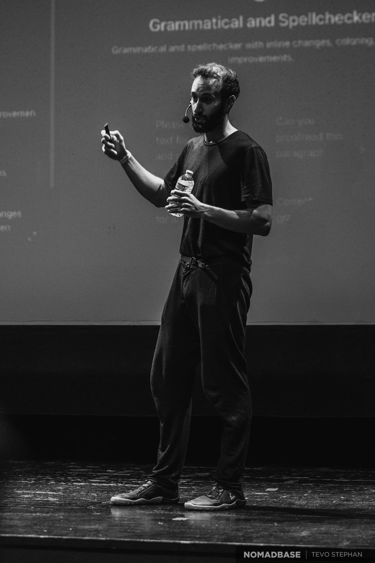 César giving a talk