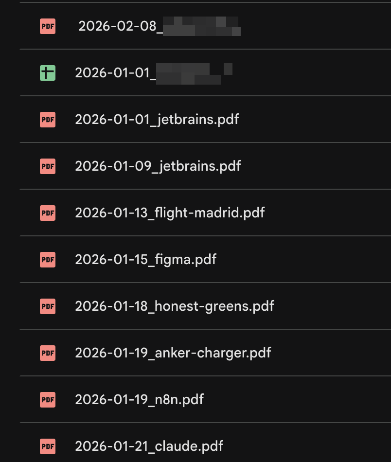 Facturas nombradas con la fecha primero para que se ordenen cronológicamente